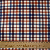 Polyviscose tissée-teinte à carreaux Victor brique, bordeaux et marine