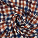 Polyviscose tissée-teinte à carreaux Victor brique, bordeaux et marine