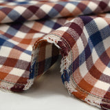 Polyviscose tissée-teinte à carreaux Victor brique, bordeaux et marine