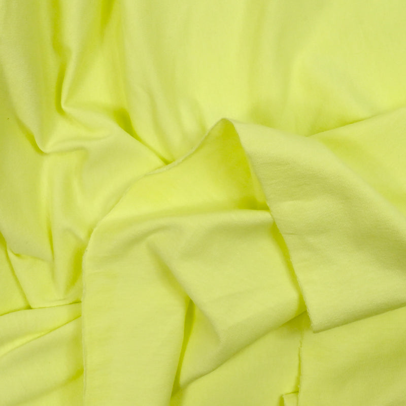Jersey de coton flammé jaune fluo pastel