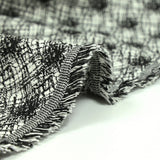 Jacquard polyviscose abstrait fond noir