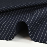 Milano polyviscose knit double stripe navy background
