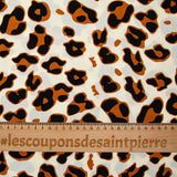 Viscose imprimée savane camel et noir fond écru