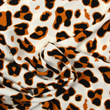 Viscose imprimée savane camel et noir fond écru