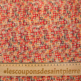 Viscose imprimée rétro rouge et jaune