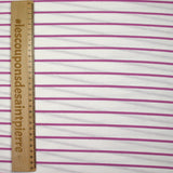 Striped cotton jersey orchid white background