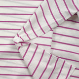 Striped cotton jersey orchid white background