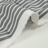 Popeline polycoton tissée-teinte Tom rayée gris et blanc