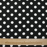 Twill de viscose imprimé à pois fond noir