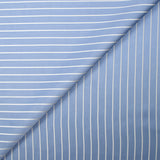 Satin de polyviscose tissé-teint rayé fond bleu ciel