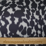 Satin de polyester imprimé fauve fond gris