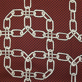 Satin de viscose imprimé chaînes et pois fond bordeaux