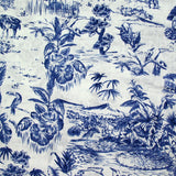 100% Lin Print Live Natural Marine White Fondo blanco