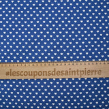 Coton imprimé coeur 5mm marine