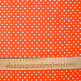 Coton imprimé coeur 5mm orange