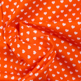 Coton imprimé coeur 5mm orange