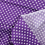 Coton imprimé coeur 5mm violet