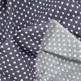 Coton imprimé coeur 5mm gris moyen