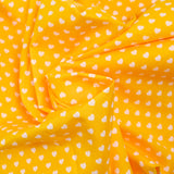 Coton imprimé coeur 5mm jaune