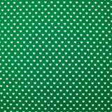 Coton imprimé coeur 5mm vert