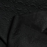 Maille fantaisie fleurs noir