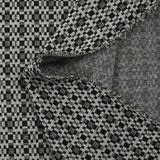 Maille Milano polyester Lurex carré graphique noir et blanc
