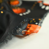 Satin polyester imprimé galaxie fond noir