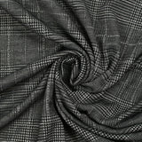 Maille Milano polyester Lurex prince-de-galles noir et blanc