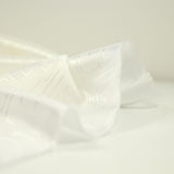Twill fin de viscose logo blanc cassé