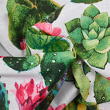 Polycotton Printed Cactus White background