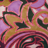 Satin de viscose imprimé l'art en cachemire fond rose poudré