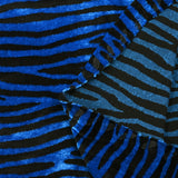 Black and electric blue zebra velvet jersey