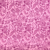 Viscose imprimée contour de fleurs fond rose