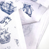 Polycotton Printed ship white background