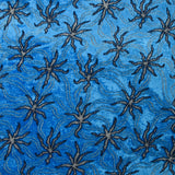 Jersey de velours lurex étoile des mers fond bleu