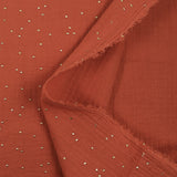 Double gaze pois dorés fond tomette