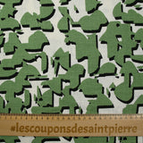 Fondo blanco de escape verde impreso en lino