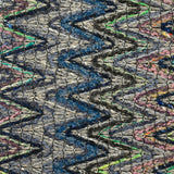 Tweed de coton et soie chevrons bleu pétrole et gris