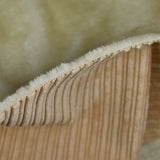 Velours côtelé fourré double face beige