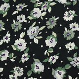 Matelassée viscose green flowers night blue backwater with black