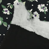 Matelassée viscose green flowers night blue backwater with black