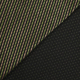 Jacquard polyviscose rayé vert et marron fond noir