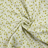 Double printed gauze flowers romy yellow broken white background