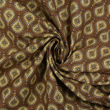 Coton imprimé goutte d'or fond marron