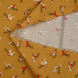 Cotton print fox ocher background