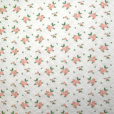 Jersey de coton matelassé imprimé fleurettes fond blanc