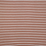Striped cotton jersey 5 mm brick and white