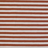 Striped cotton jersey 5 mm brick and white