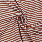 Striped cotton jersey 5 mm brick and white