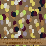 Viscose twill printed pea Taupe background